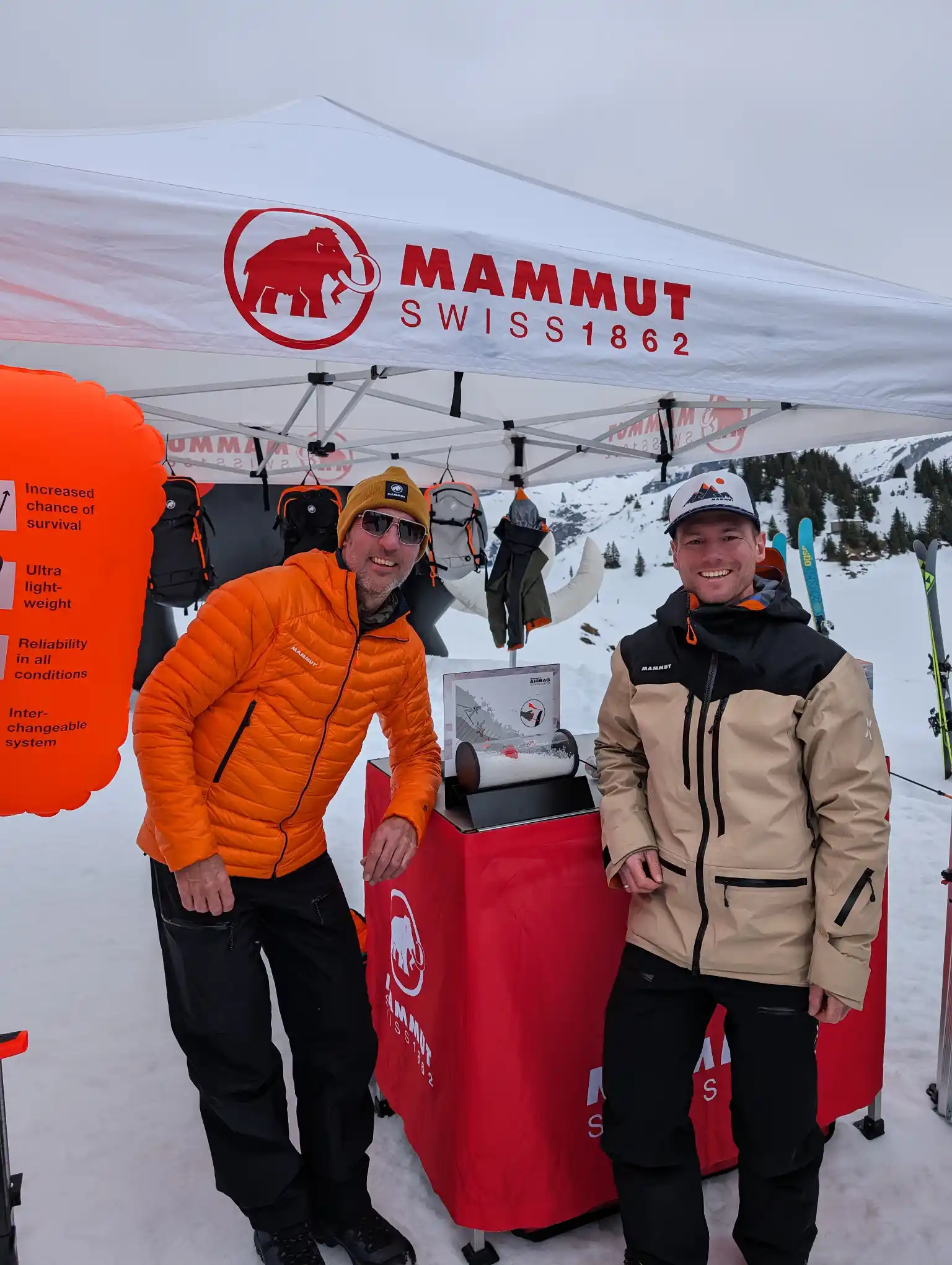 Mammut Teststand an den Freeride Days Engelberg
